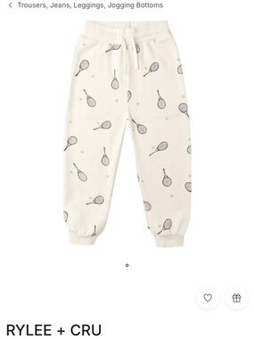 NEW RYLEE + CRU jogger sweatpants in tennis, size 6-7Y